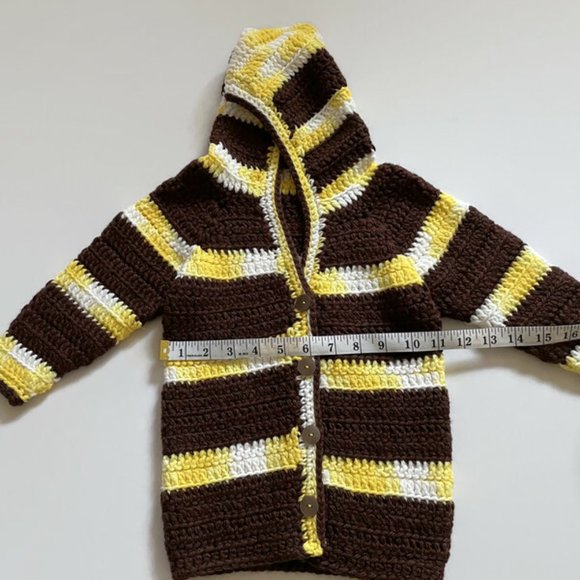 Crochet unisex jacket, Handmade Hoodie for toddler - Picture 6 of 11